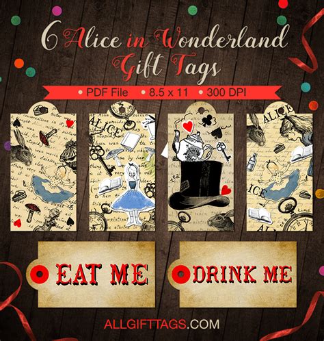 Alice in Wonderland Gift Tags