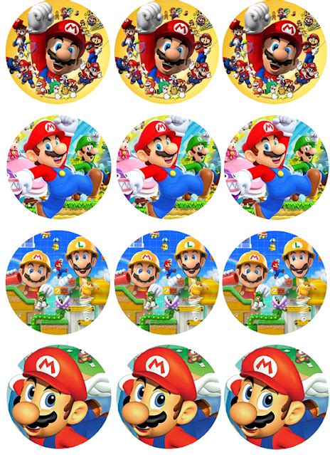 Toppers Mario Bros | Ulang tahun, Hiasan kue, Stiker