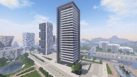 Modern Apartment Building 7/Skyscraper (full interior) Minecraft Map | Minecraft modern ...