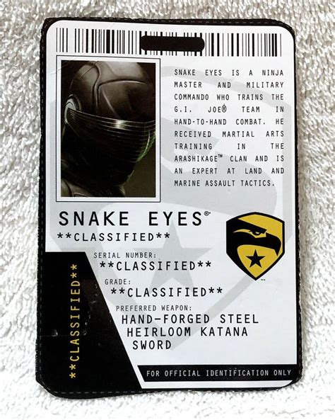 SNAKE EYES CARD BACK • MODERN G.I. JOE A REAL AMERICAN HERO | eBay in 2021 | Snake eyes ...