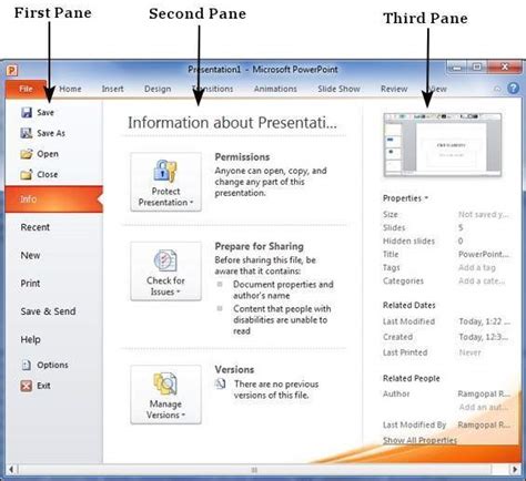 Powerpoint - Backstage View in Powerpoint - Tutorial Desk