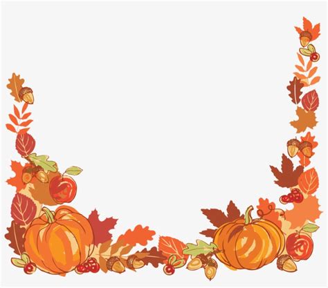 Thanksgiving Autumn Leaf Color Clip Art - Thanksgiving Harvest Png Border Transparent PNG ...