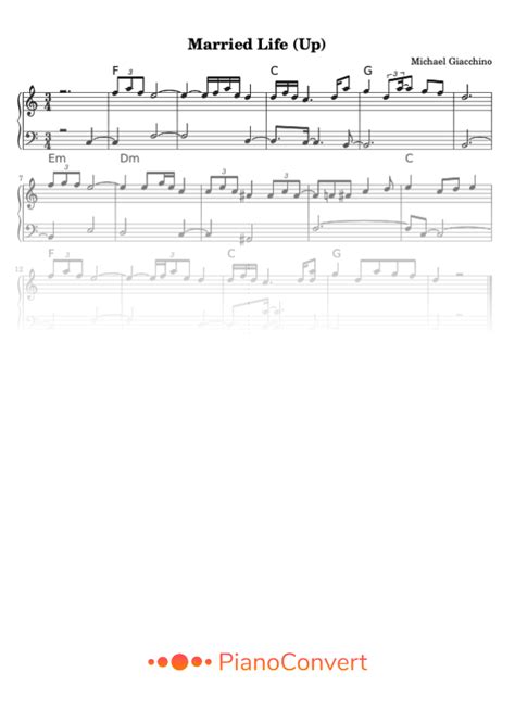 Married Life - Easy Sheet Music in PDF - La Touche Musicale