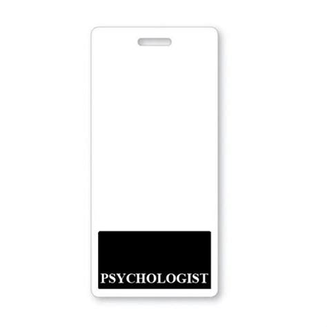 "Psychologist" Vertical Badge Buddy with Black Border and more Badge Buddies and ID Badge ...