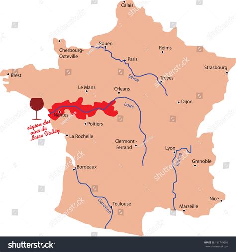 France Wine Map Loire Valley Photos, Images & Pictures | Shutterstock