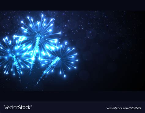 Festive blue firework background Royalty Free Vector Image