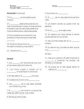 House Review Crossword Puzzle Worksheet by Language Loft Roatan | TPT