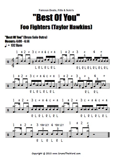 "Best Of You" Drum Solo - Free Video Drum Lesson (Foo Fighters & Taylor ...