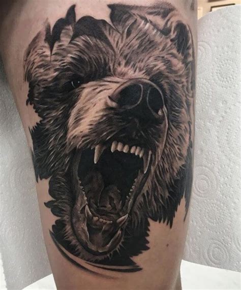 12+ Angry Bear Tattoo Designs | PetPress | Bear tattoos, Bear tattoo ...