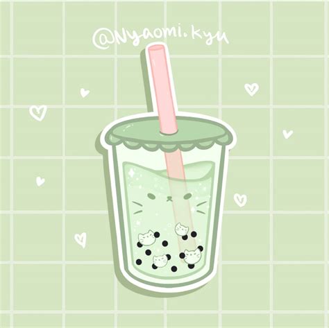 Matcha Boba Weatherproof Aesthetic Kawaii Vinyl Sticker | Etsy