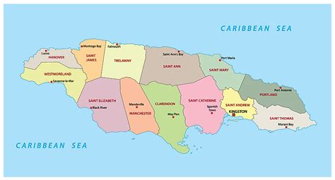 Blank Map Of Jamaica With Parishes
