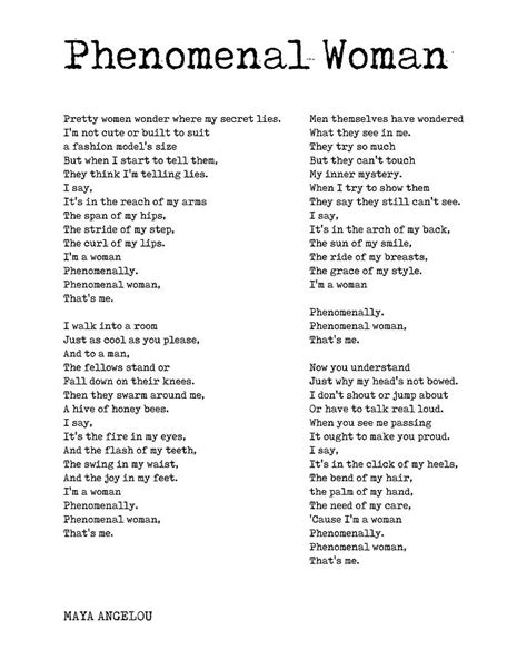 Phenomenal Woman Poem