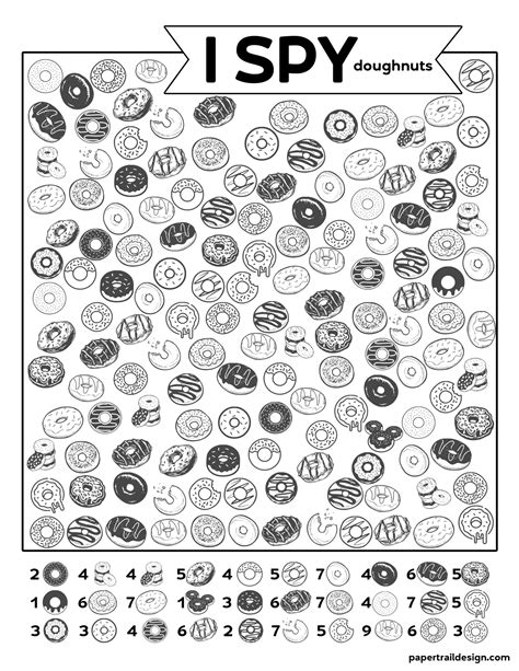 Free Printable I Spy Doughnuts Activity - Paper Trail Design