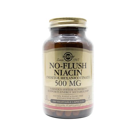 Solgar No Flush Niacin (Vitamin B3) 500mg | The Healthy Place