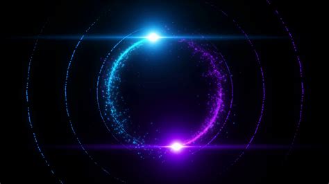 Lens Flares Spinning and Forming Particles Ring Blue Purple Motion Background - Storyblocks