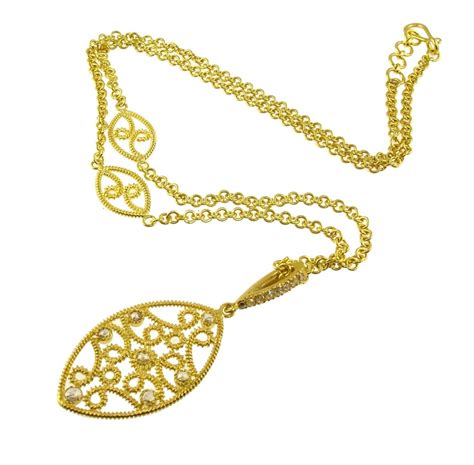 18k gold, diamond filigree necklace | Jewelry design, Filigree ...