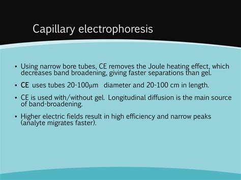 Capillary electrophoresis principles and applications | PPT