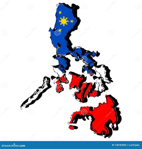 Mapa De Filipinas Con La Bandera Ilustración del Vector - Ilustración de patriotismo, bandera ...