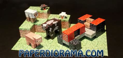 Minecraft Papercraft 3D Farm Set - Paperdiorama - Donwload Free Paper Model