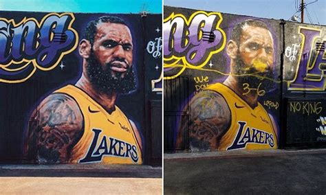 LeBron James 'The King of LA' mural gets defaced with graffiti | Daily Mail Online