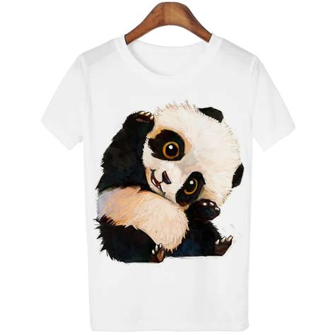 Autumn Vogue Women Tshirt Harajuku Style Cute Panda Animal Print 3d Graphic Series Short Sleeve ...