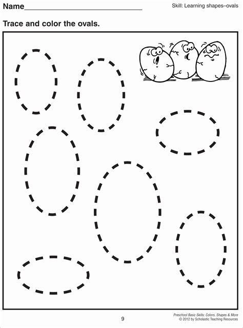 Oval Shape Worksheets