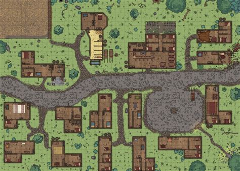 [OC] D&D Battlemap - Town of Annsgate - [56x40] Roll20 : battlemaps | D ...