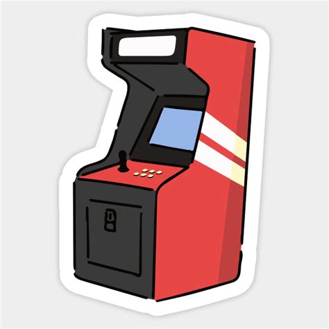 Retro Arcade Machine Drawing - Arcade Machine - Sticker | TeePublic