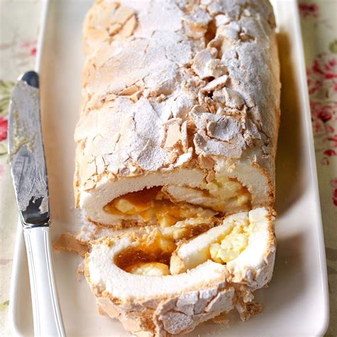 Meringue Roulade – How To Make Meringue Roulade With An Apricot Filling