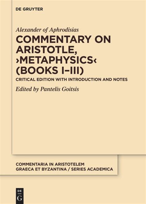 Commentary on Aristotle, ›Metaphysics‹ (Books I–III)