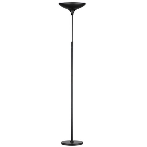 Globe Electric 71 in. Black Satin LED Floor Lamp Torchiere with Energy ...