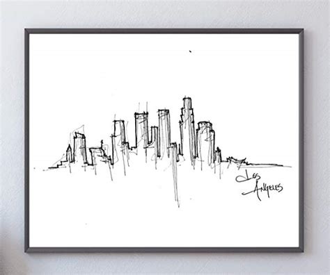 Los Angeles Skyline Drawing at PaintingValley.com | Explore collection ...