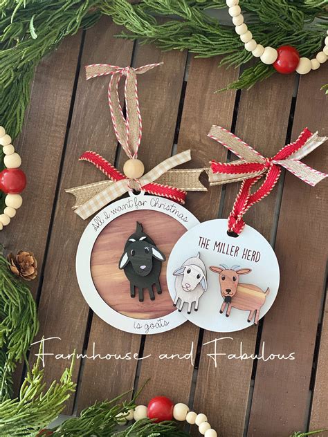 Goat Christmas Ornament SVG Goat Ornament Christmas Ornament - Etsy