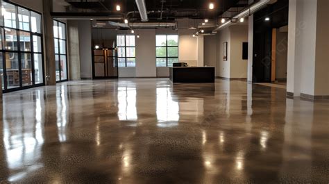 Polished Concrete Floor In An Office Area Background, Picture Of ...