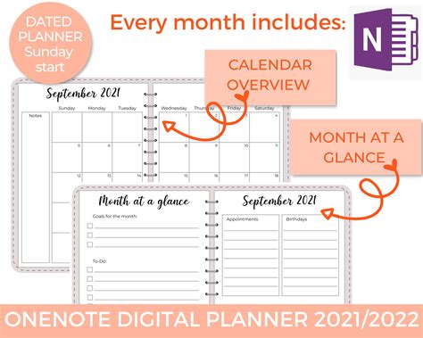 Onenote Digital Planner Digital Notebook One Note - Etsy