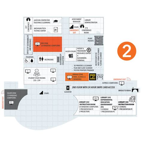 Library Map | J. Robert Van Pelt and John and Ruanne Opie Library