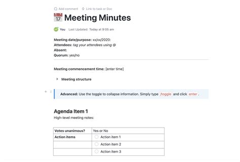 How to Write Meeting Minutes (With Templates!) | ClickUp