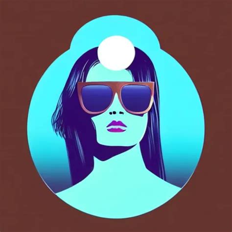 a woman with light blue shutter shades in front of a | Stable Diffusion | OpenArt