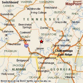 Whitwell, Tennessee Area Map & More