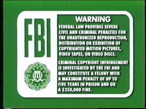 Green FBI Warnings (1997-2000) - YouTube