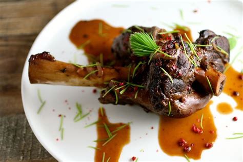 Lamb Shank with Spruce Tips, Juniper, and Pink Peppercorn — Rooted Food ...