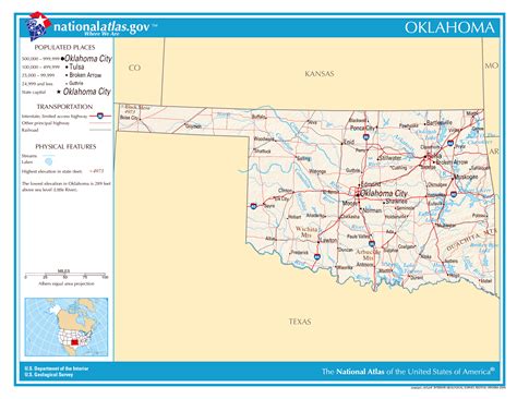 Large detailed map of Oklahoma state. Oklahoma state large detailed map ...