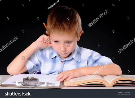 Young Boy Hard Work Studying His Stock Photo 8882860 | Shutterstock