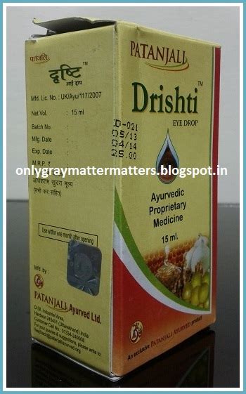 Patanjali Drishti Eye Drops Review