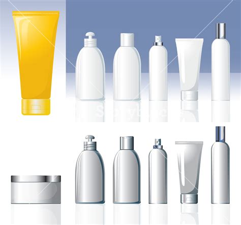 Cosmetic Bottles. Vector. Royalty-Free Stock Image - Storyblocks