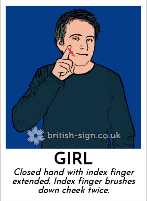 Girl in British Sign Language (BSL)