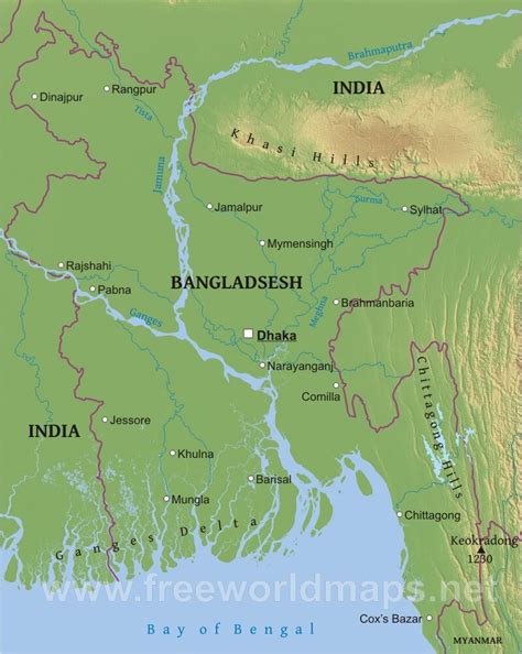 Bangladesh Physical Map