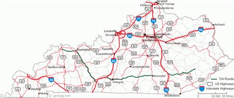 Kentucky State Map With Cities And Counties - Printable Map