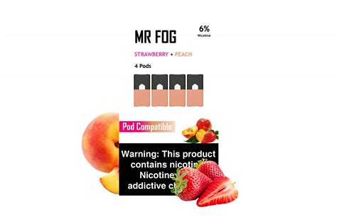 MR FOG PODS PACK OF 4 STRAWBERRY + PEACH - Mr Fog