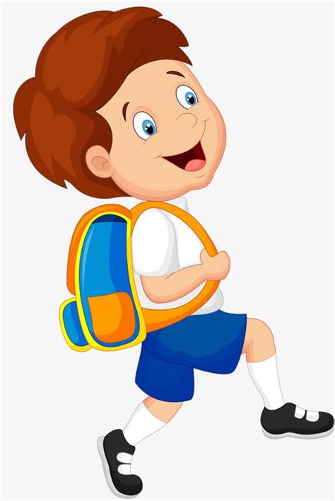 Boy with Backpack Running